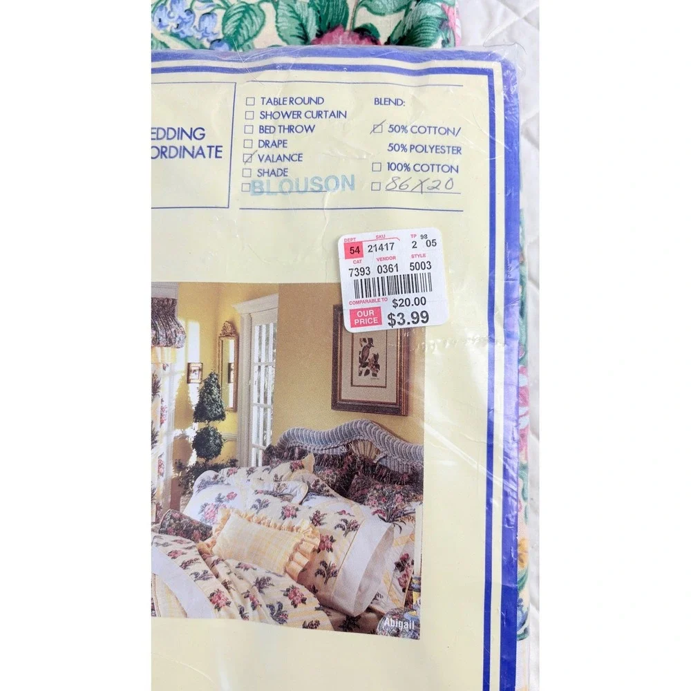 Vintage 1990 Floral‎ Blouson Valances Abigail Made USA NOS
